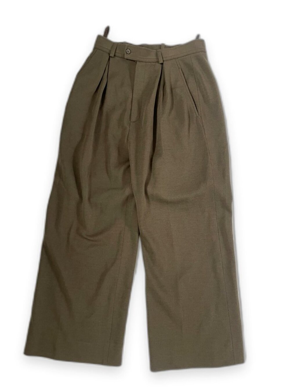 Vintage YSL Saint Laurent Rive Gauche Wool High Rise Pleated Wide Leg Trousers